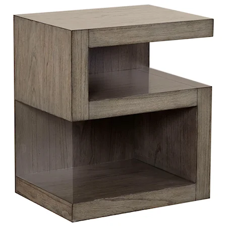 S Nightstand with 2 Shelves